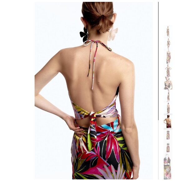 TROPICAL PRINT CUT OUT DRESS Size M NEW WITH TAG! - Picture 8 of 12